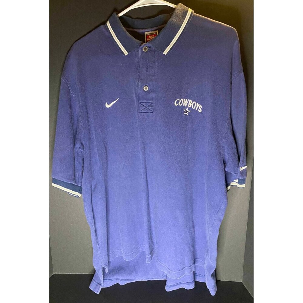 VTG Nike Sports Team Men L Dallas Cowboys Polo Shirt Pro Line Y2K Casual Sport